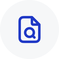 Icon of document and search icon